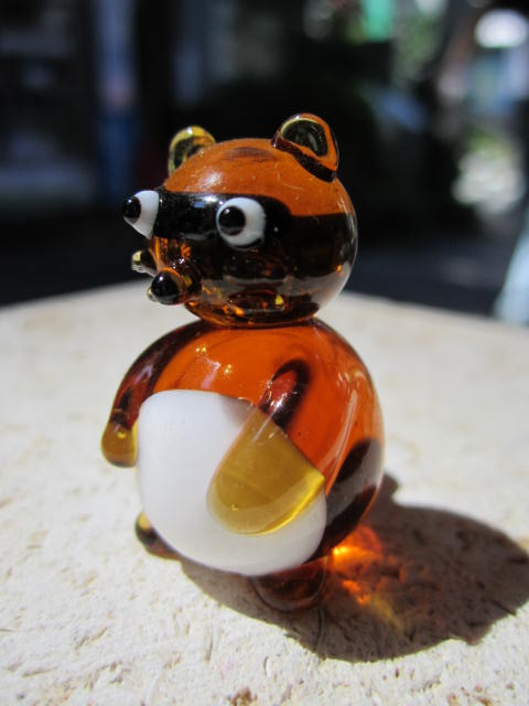 ガラス細工 江の島ガラスHOOK タヌキL