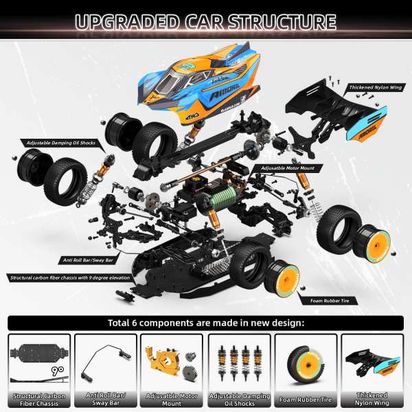 Rlaarlo AM-X12 1/12 Brushless Buggy, 80~100 KMH RTR, - Hobby Centeral