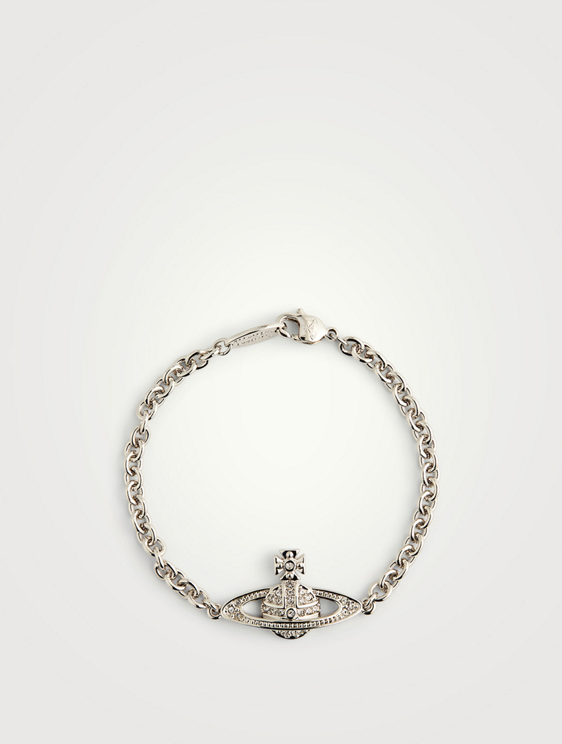 VIVIENNE WESTWOOD Mini Bas Relief Chain Bracelet With Crystals