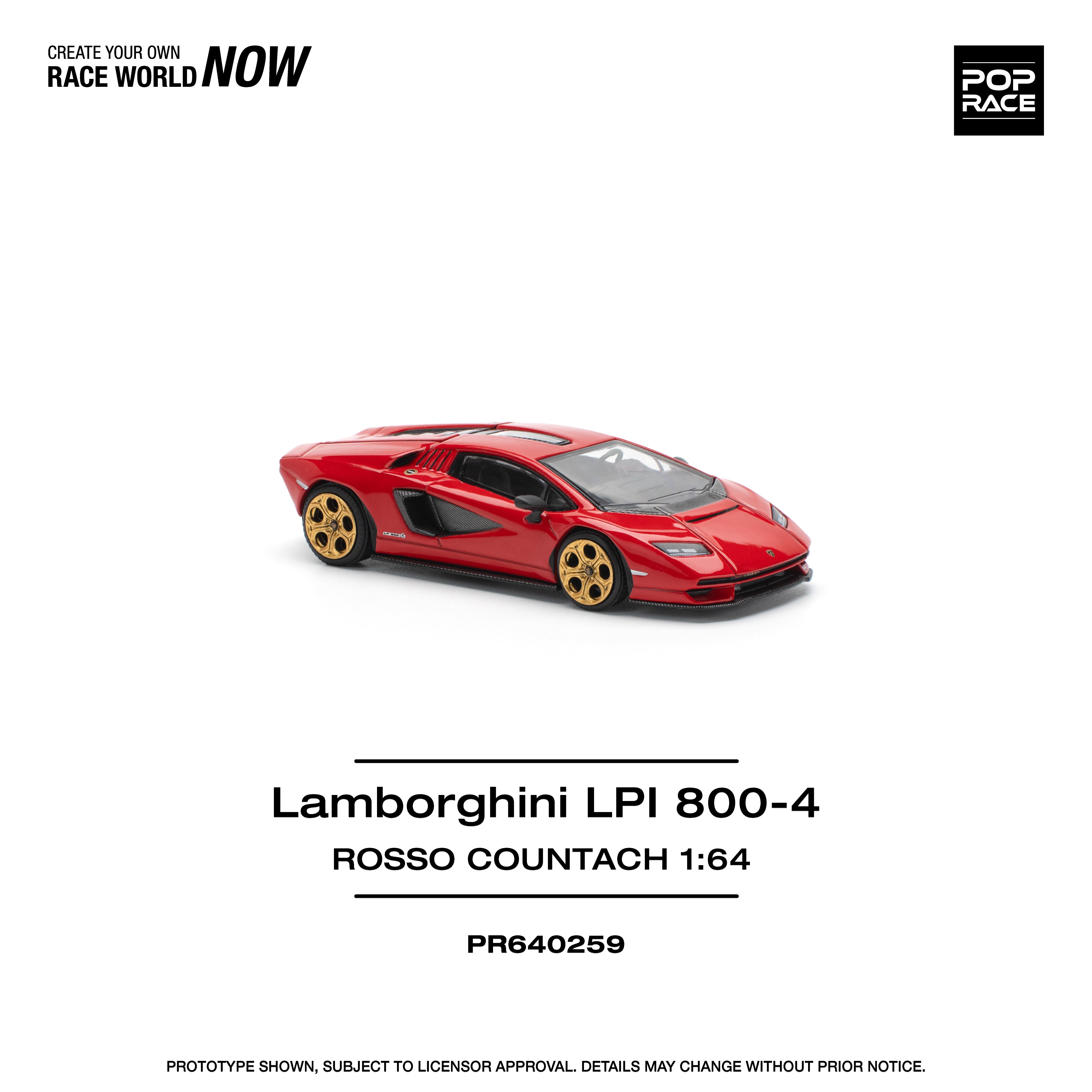 Preorder] POPRACE 1:64 Lamborghini Countach LPI:800 - Rosso