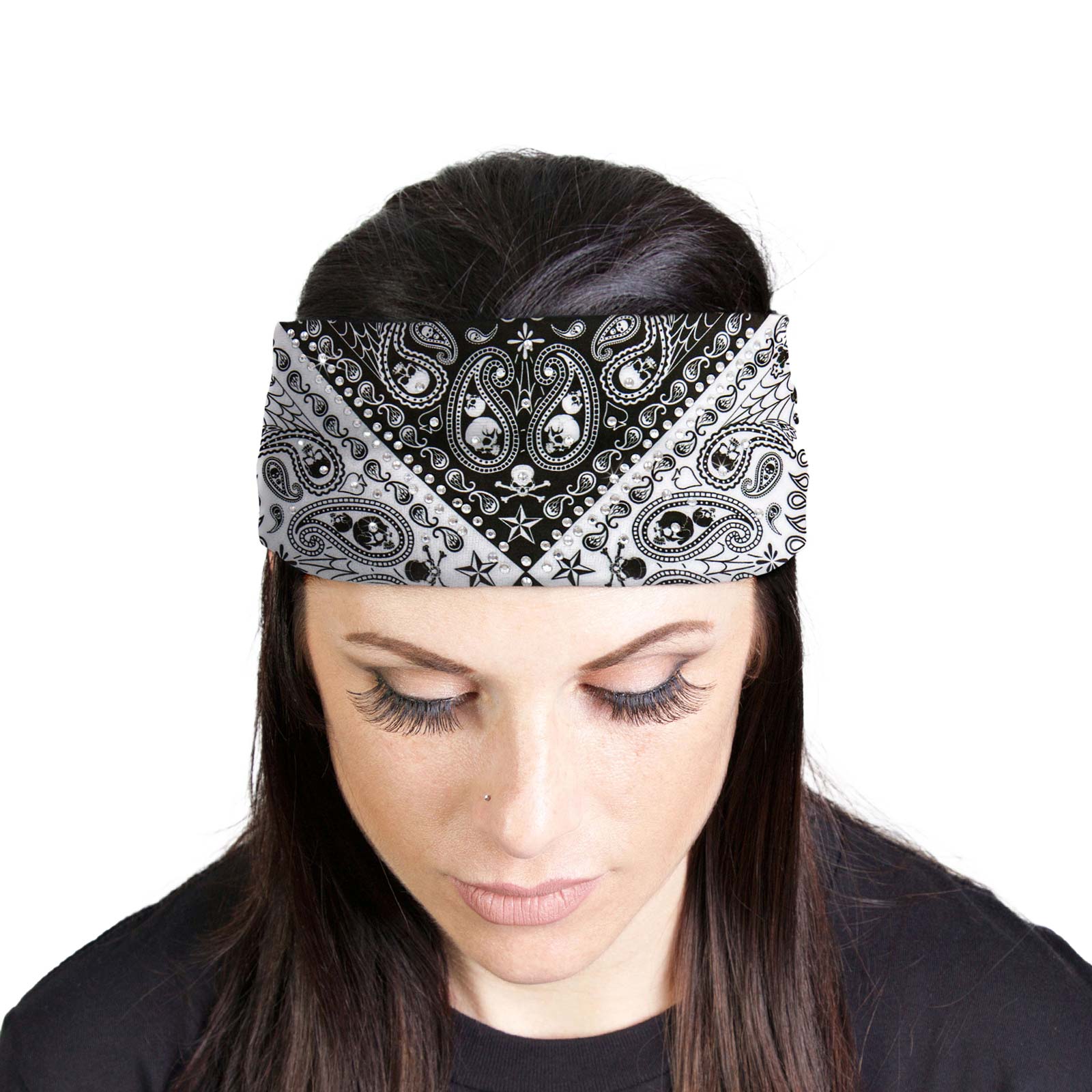 Milwaukee Leather | Bling Designed Wide Headbands-Headwraps for