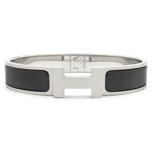 エルメス HERMES クリックHH T4 ブラックXシルバー メタル エナメル
