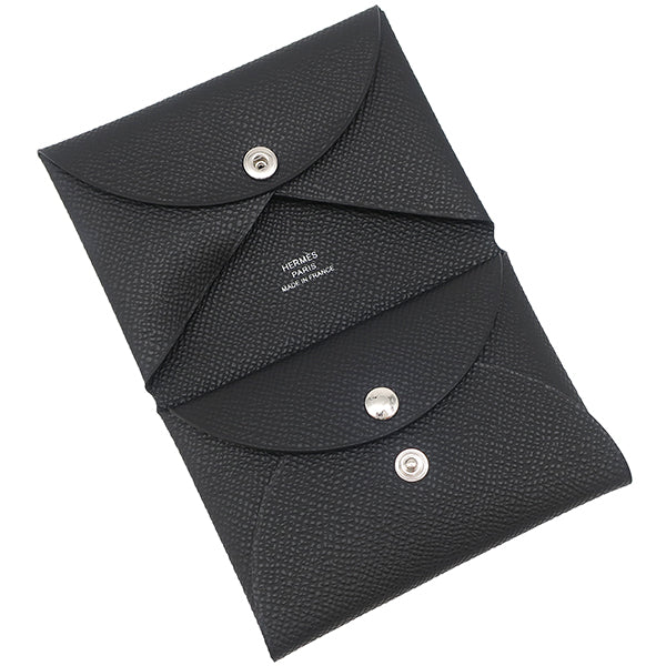 エルメス HERMES カルヴィ デュオ ブラック ヴォーエプソン カード