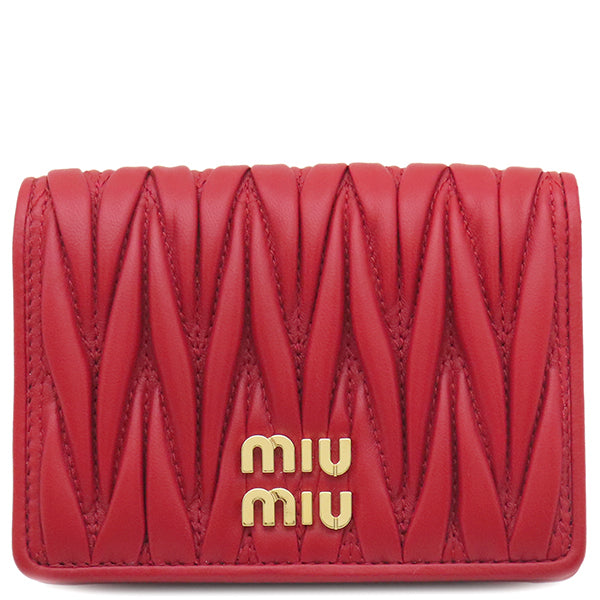 ミュウミュウ MIU MIU マテラッセ 5MC107 ロッソ レザー カードケース