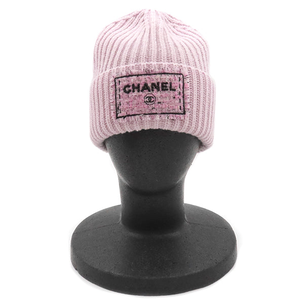 シャネル CHANEL ニット キャップ AAB453 ピンク カシミヤ ニット