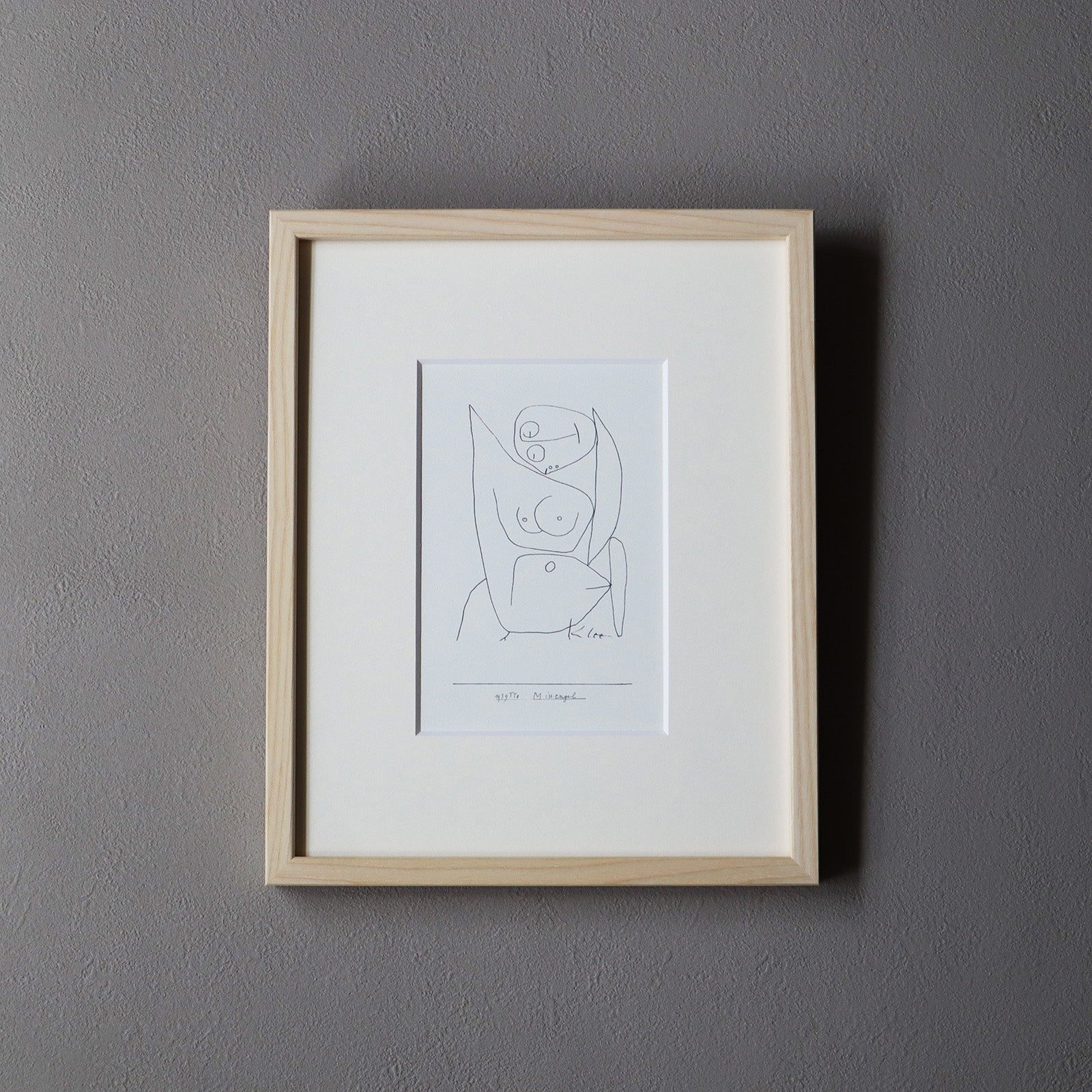 パウル・クレー「ミス・エンジェル」アートポスター（フレーム付き