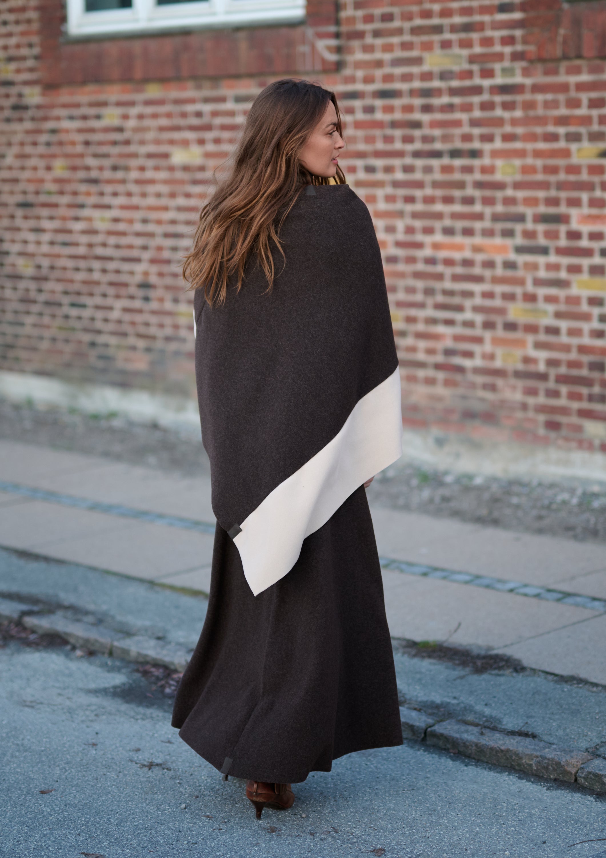 2 COLORED PONCHO - 4068 - CHOCOLATE/KIT