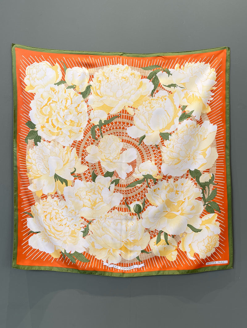 VINTAGE HERMES｜スカーフ LES PIVOINES カレ90 – H+HELIOTROPE