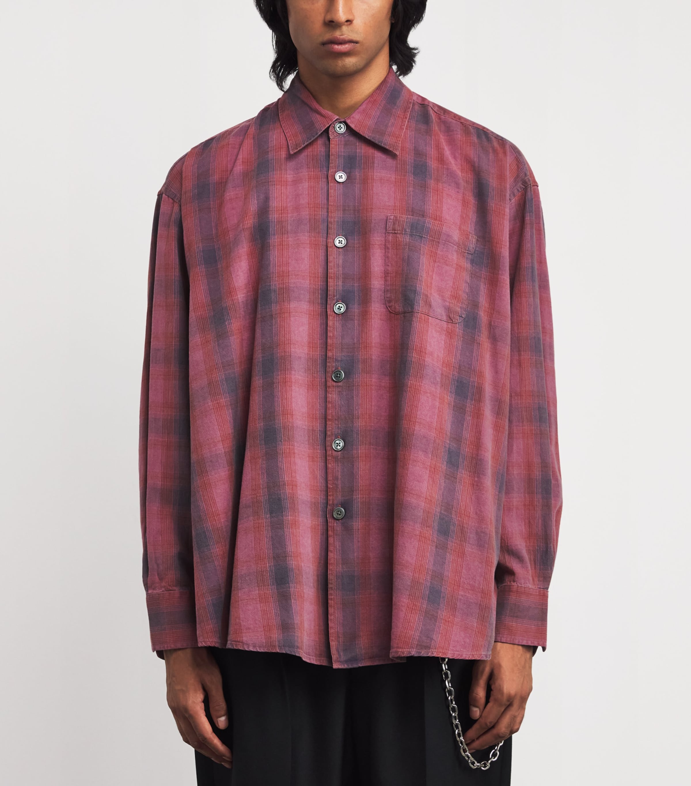 Our Legacy Grey Cotton Check Borrowed Shirt | Harrods US