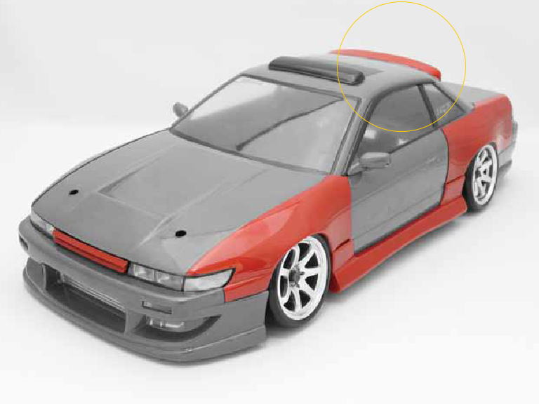 まるまファクトリー MF-S1304 S13用 ルーフスポイラー (yokomoS13用