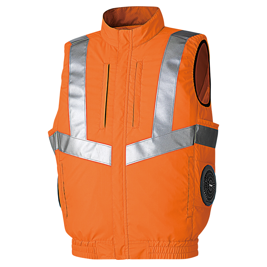 ベスト単体 WEV115 上 オレンジ - ミドリ安全の熱中対策