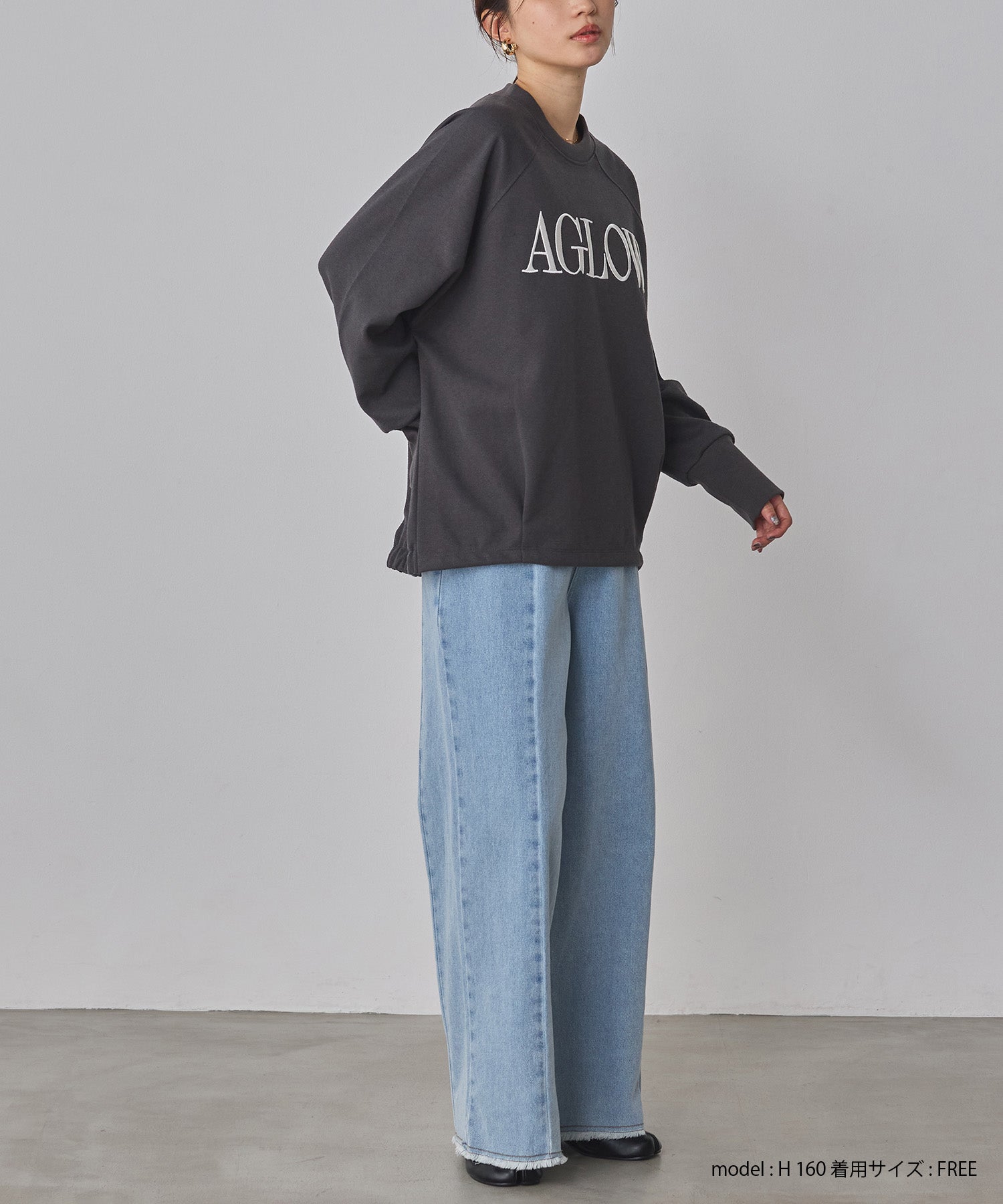 ブークレ 刺繍ロゴオーバートップス