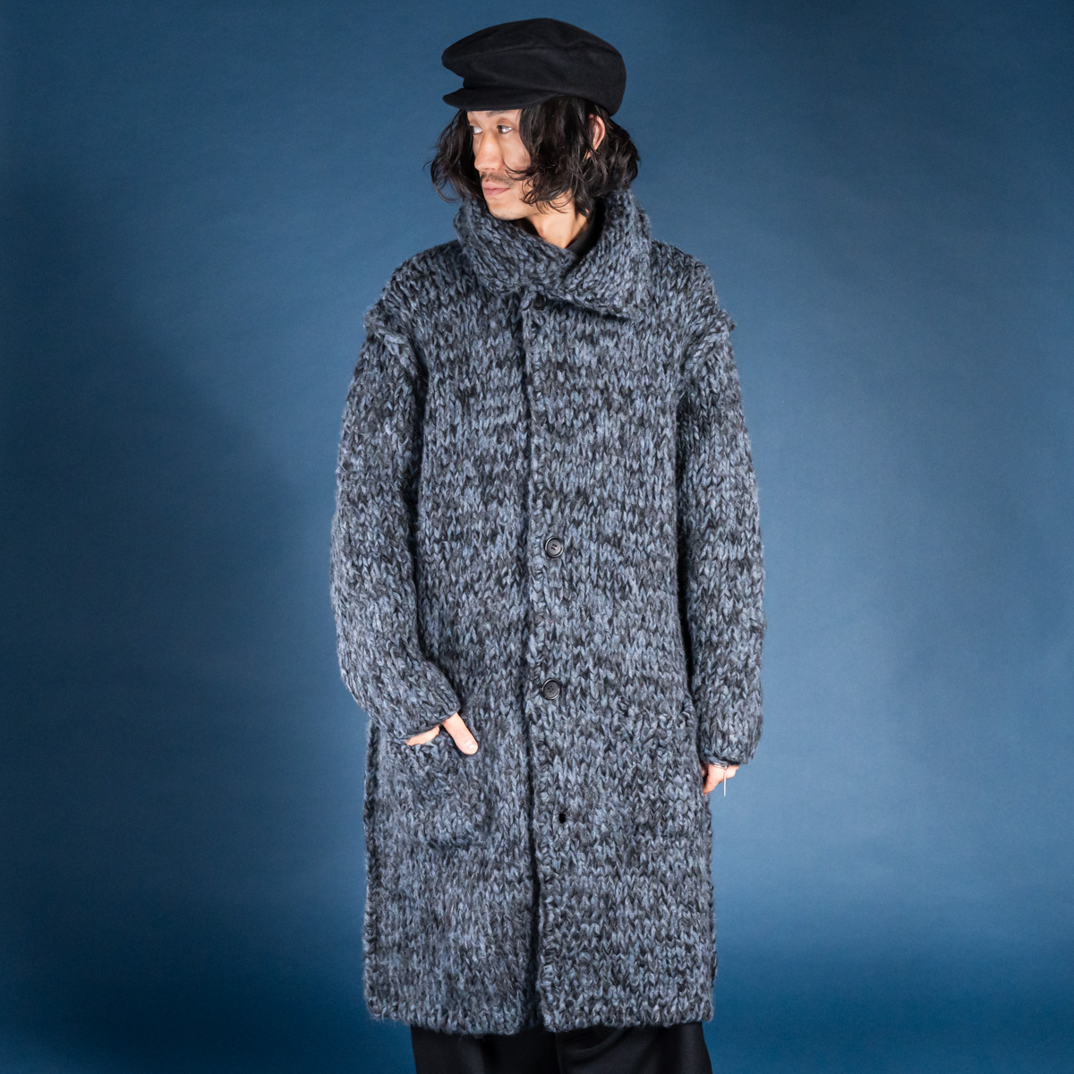 YOHJI YAMAMOTO 25AW ショールカラーロングニットカーディガン | HUES