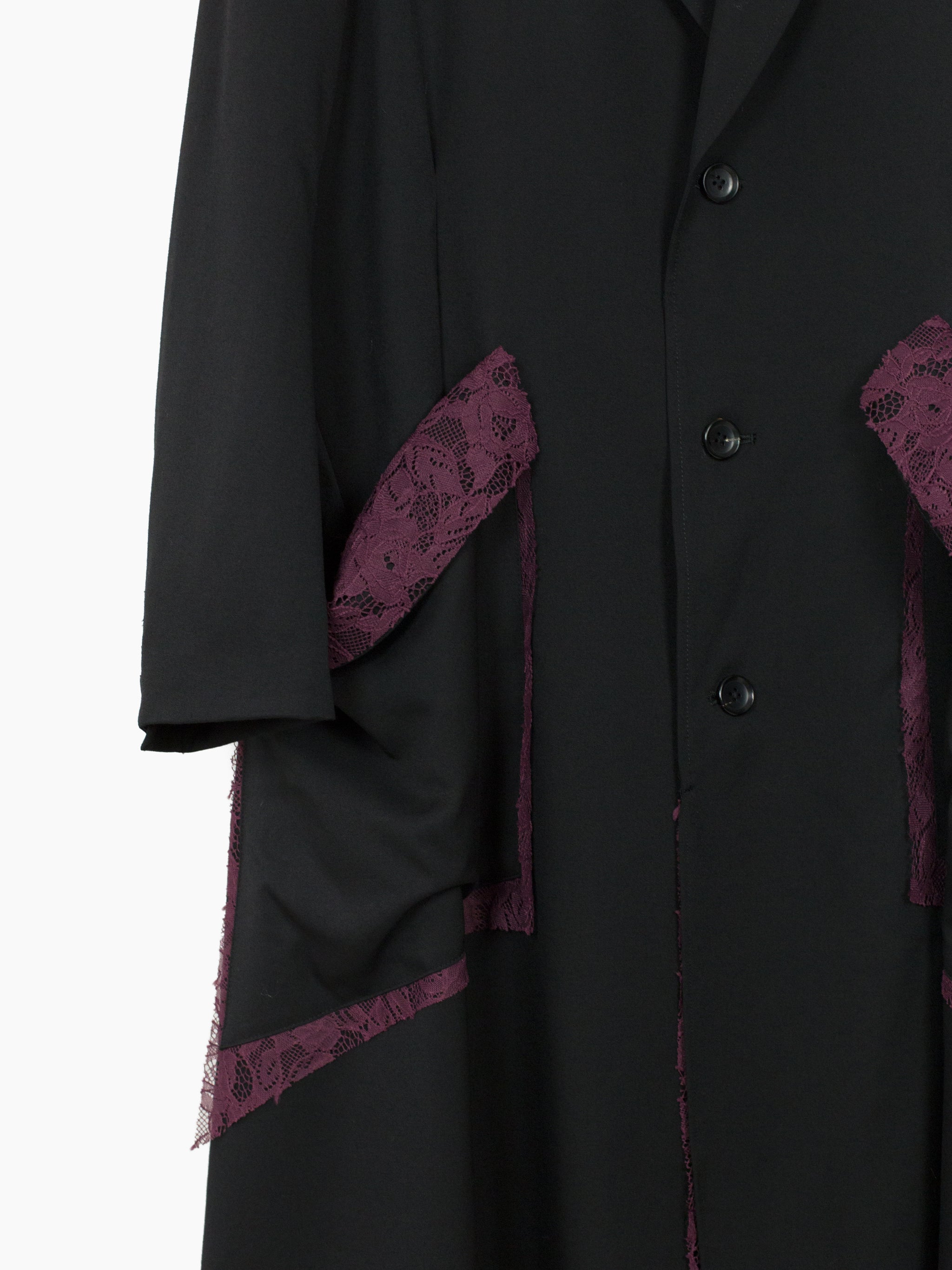 Sulvam AW24 Lace Lined Gabardine Long Coat – HUIBEN