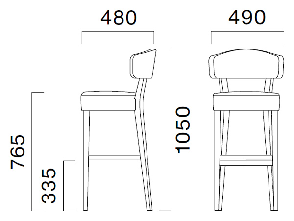 マニコカウンターB 背張｜クレスのカウンターチェア