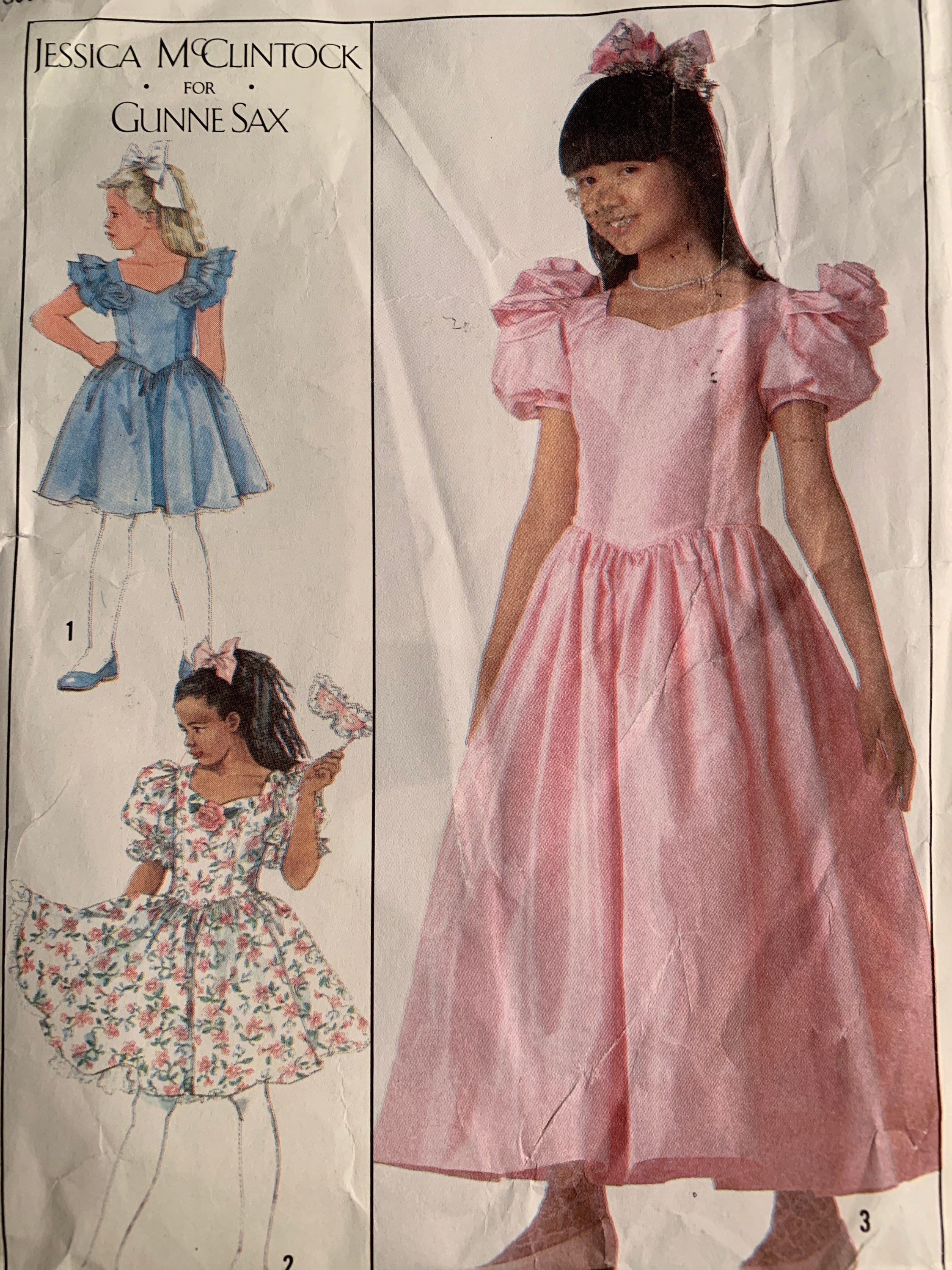 1989 Jessica Mcclintock for Gunne Sax Girls Dress - Simplicity