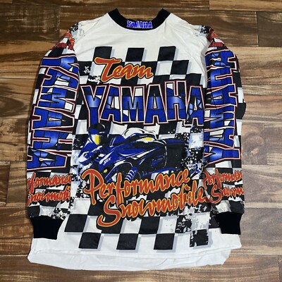 Vintage Team Yamaha Racing Shirt Jersey All Over Print Snowmobile