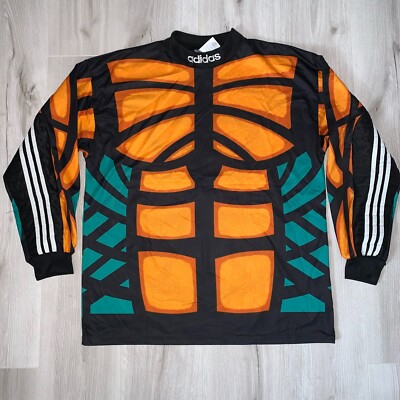 ADIDAS 90s GOALKEEPER FOOTBALL SHIRT SOCCER JERSEY sz L MEN #1 | eBay