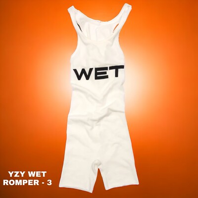 YZY Mowalola WET Bodysuit White Size 3 Kanye West Vultures Merch