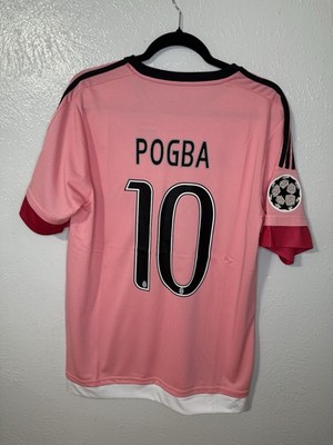 Paul Pogba Juventus #10 Pink Away Jersey 2015-2016 Adidas UCL