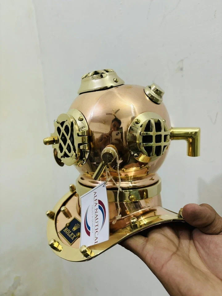 Full Brass Copper Rolex Diving Helmet For Display advertising
