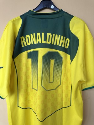 Brazil Home football shirt 2004 Ronaldinho #10 Soccer Nike Rare