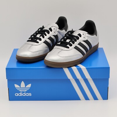 JI4218 adidas Originals Samba OG Silver Metallic Core Black Gum