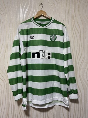 CELTIC 2000 2001 HOME FOOTBALL SHIRT SOCCER JERSEY UMBRO L/ S