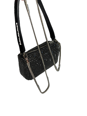 Alexander Wang Heiress Pouch in Black Crystal Mesh Rhinestone