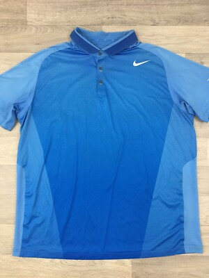 Nike RF Roger Federer 2013 US Open Tennis Polo Shirt Mens 2XL Blue