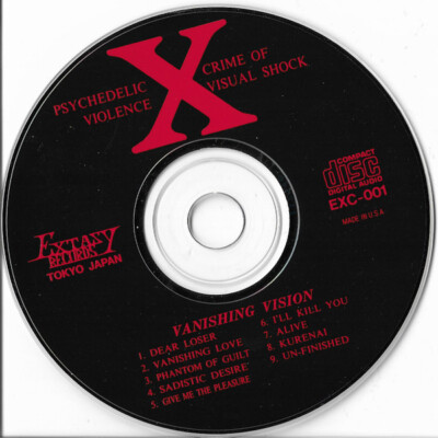 X JAPAN| Vanishing Vision JAPAN CD EXC-001 s14470 | eBay