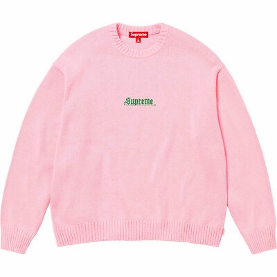 Supreme Old English Sweater - Pink - Size Large - SS24 New