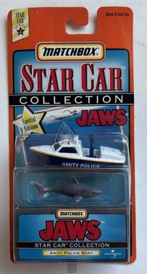 JAWS Amity Police Boat W/Shark 1998 Matchbox Star Car Collection