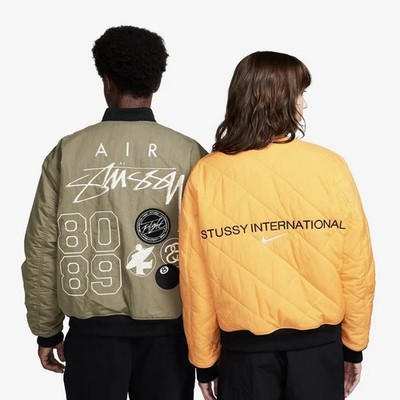 NIKE X STUSSY JACKET Olive/Mandarin Reversible Size XXL FJ9153-222