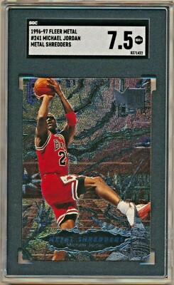 1996-97 Fleer Metal Michael Jordan Shredders SGC 7.5 NM+ NBA HOF