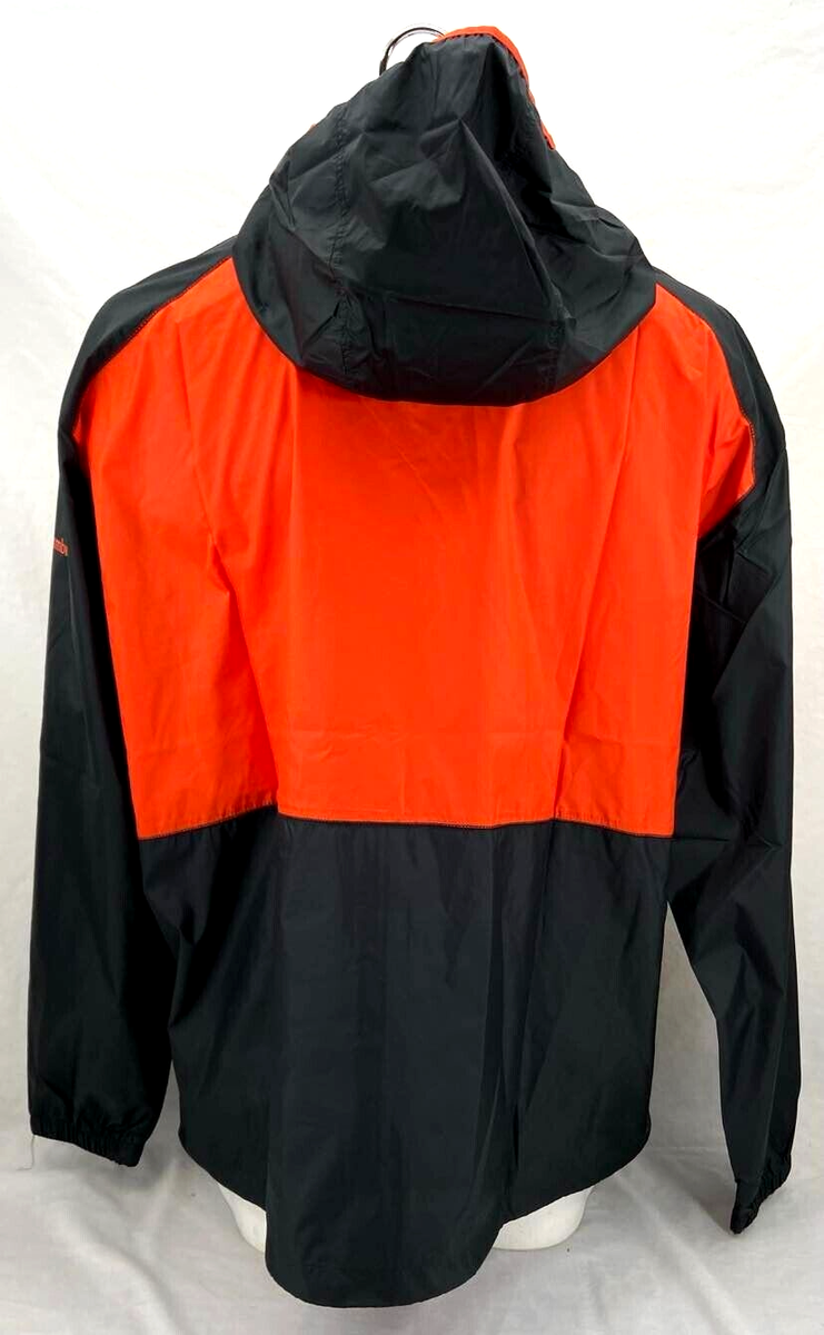 NEW Columbia Flash Forward Black Orange Windbreaker Hood Jacket