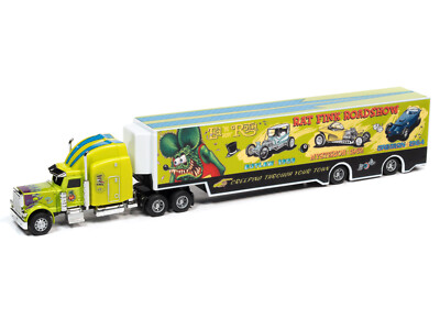 1:64 Auto World *RAT FINK ROADSHOW* Semi Truck Transporter Car