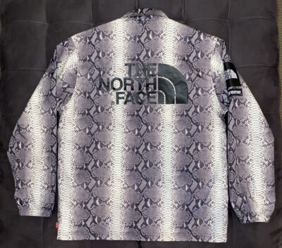 Supreme The North Face Snakeskin Taped Seam Coaches Jacket Black