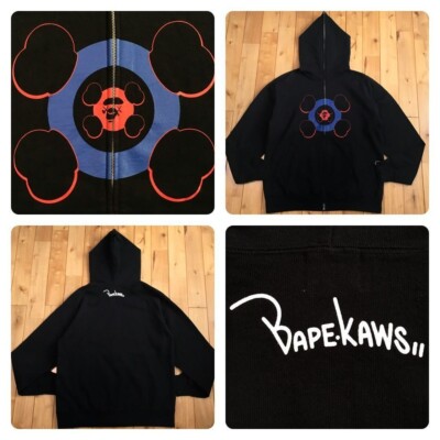 BAPE × KAWS Target Logo full zip hoodie a bathing ape NIGO Black