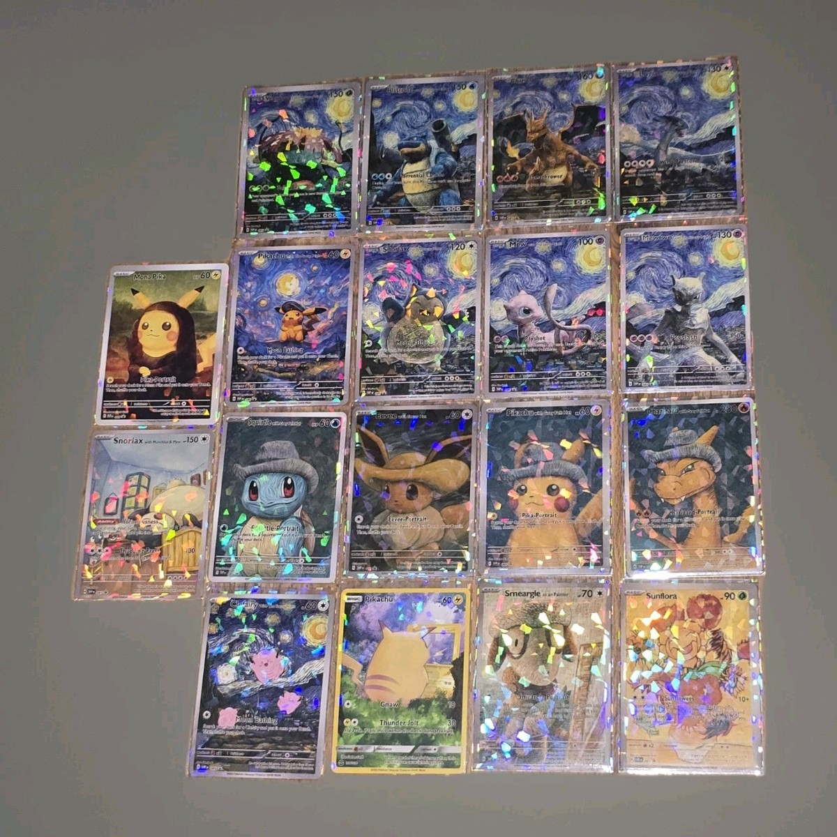 Pokemon Van Gogh Museum (NON-TCG) Pikachu Display Cards 18 Card