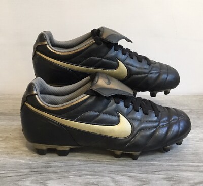 NIKE Tiempo Legend FG Ronaldinho Black Gold Football Boots 2005