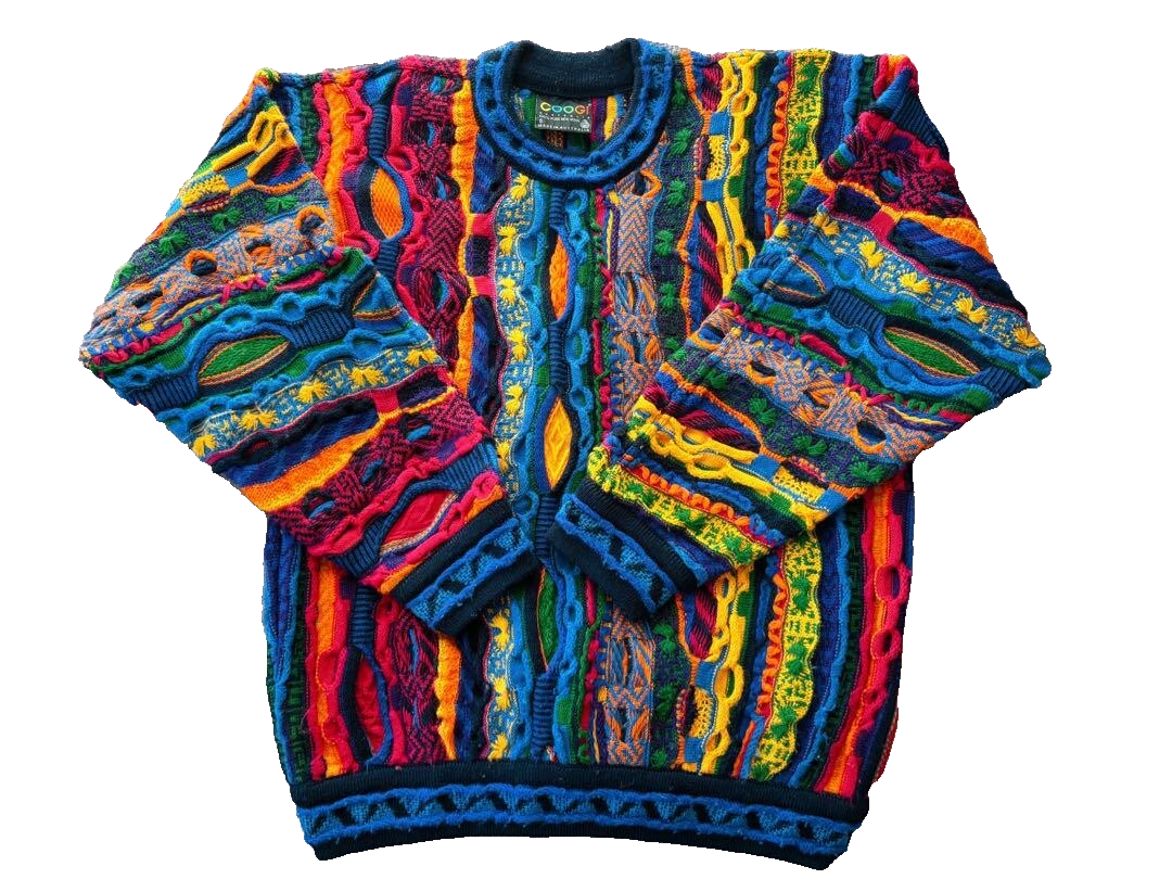 Vintage 3D Knit Coogi Style Sweater Mens S Size Made In Australia