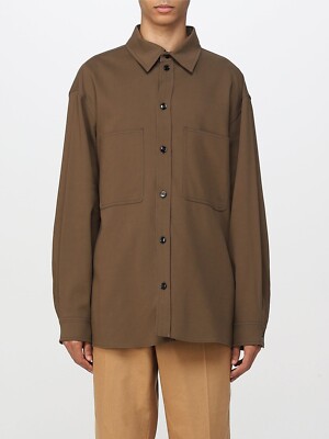 Lemaire Regular Long Sleeve Brown Button-Up Shirt L114018 Men's