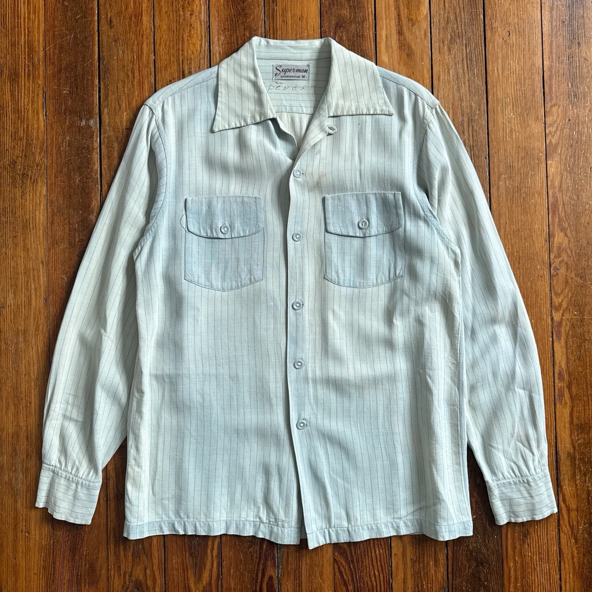 Gabardine Blue 1950s Vintage Casual Shirts for Men for sale | eBay