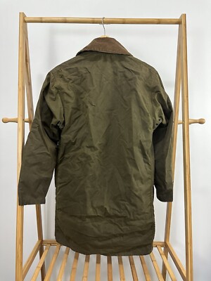 VTG 80s Barbour 2 Crown Warrant Border Wax Jacket Size 84cm 34