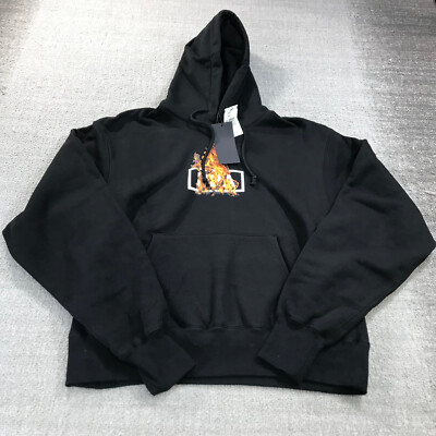 Hood By Air HBA Sweater Mens Large Hoodie Flames Spell out