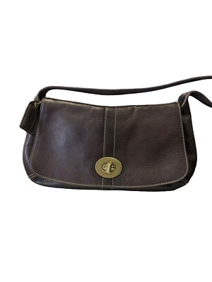 Coach Vintage Leather Brown Ergo Flap Shoulder Bag N E0769-11254