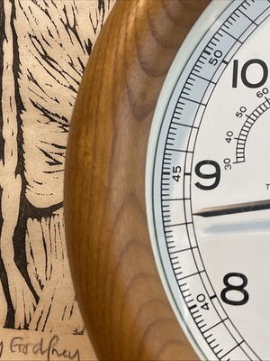 L.L. Bean Weather Station Wall Clock 11.5” Oak Frame Moon