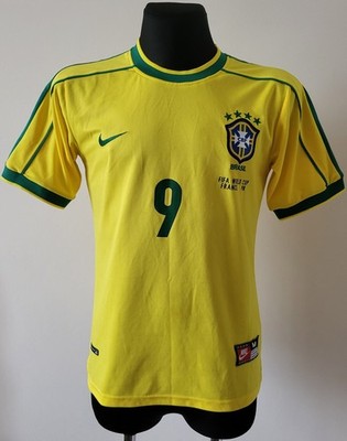 Brazil 1998 - 2000 Home FIFA World Cup France 98 Nike shirt #9