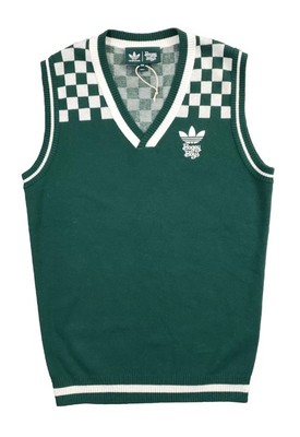 adidas x Bogey Boys Vest Golf Green White Checkered IL9295 Preppy